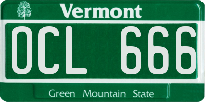 VT license plate OCL666