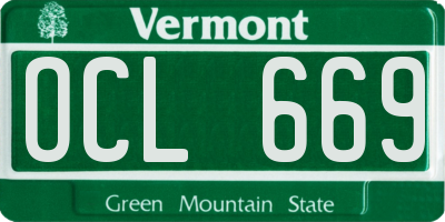 VT license plate OCL669