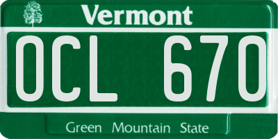 VT license plate OCL670