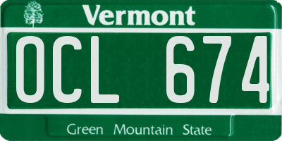 VT license plate OCL674