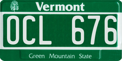 VT license plate OCL676