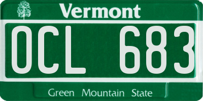 VT license plate OCL683