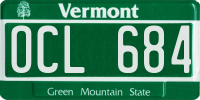 VT license plate OCL684