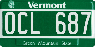 VT license plate OCL687