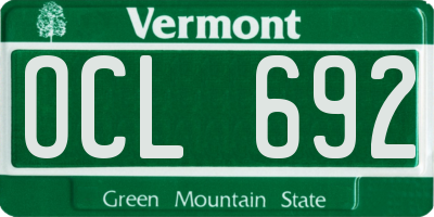 VT license plate OCL692