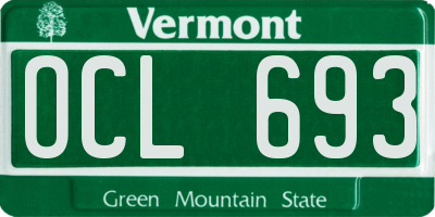 VT license plate OCL693