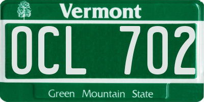 VT license plate OCL702
