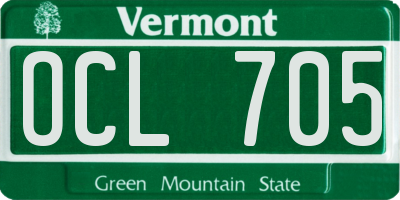 VT license plate OCL705