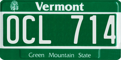 VT license plate OCL714