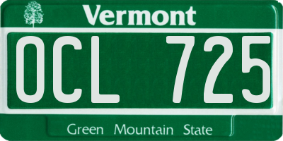VT license plate OCL725