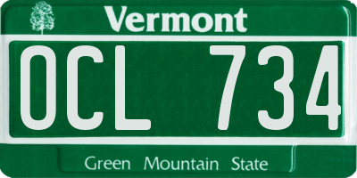 VT license plate OCL734