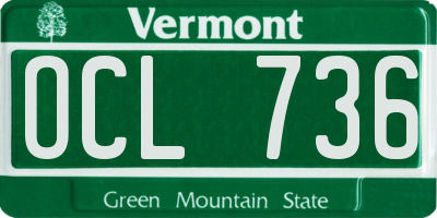 VT license plate OCL736