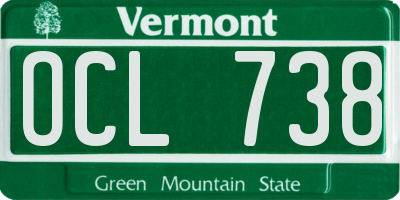 VT license plate OCL738
