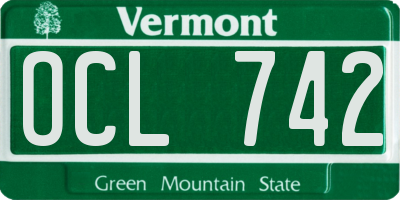 VT license plate OCL742