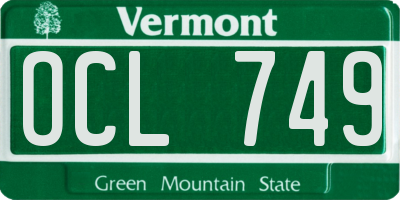 VT license plate OCL749