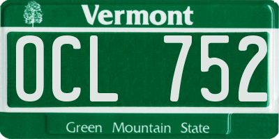 VT license plate OCL752