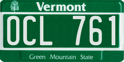 VT license plate OCL761