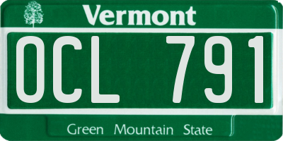 VT license plate OCL791