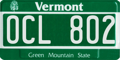 VT license plate OCL802