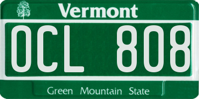 VT license plate OCL808