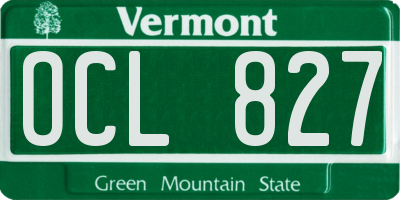 VT license plate OCL827