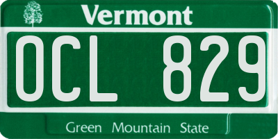 VT license plate OCL829