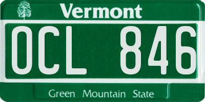 VT license plate OCL846