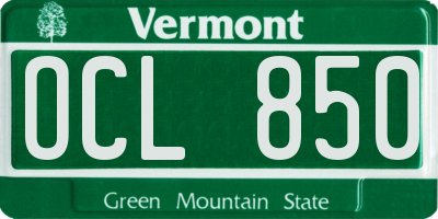 VT license plate OCL850