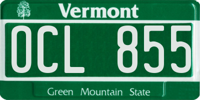 VT license plate OCL855