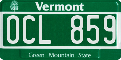 VT license plate OCL859