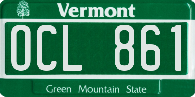 VT license plate OCL861