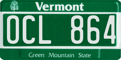 VT license plate OCL864