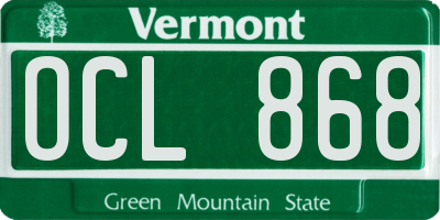 VT license plate OCL868
