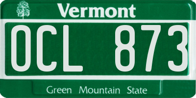 VT license plate OCL873