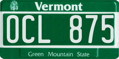 VT license plate OCL875