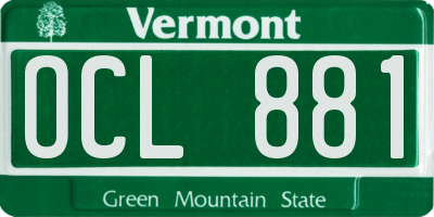 VT license plate OCL881