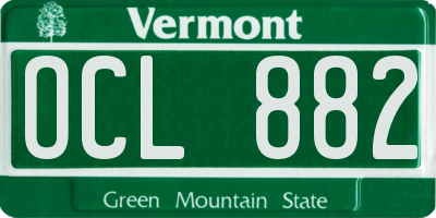 VT license plate OCL882
