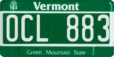 VT license plate OCL883