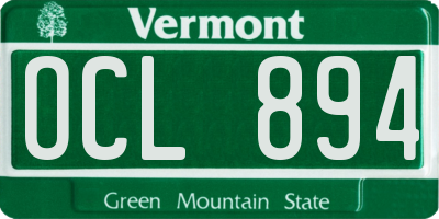 VT license plate OCL894
