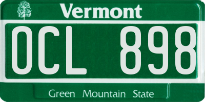 VT license plate OCL898