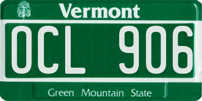 VT license plate OCL906