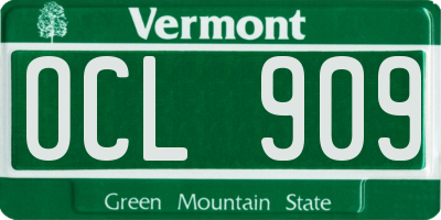 VT license plate OCL909