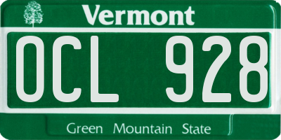 VT license plate OCL928