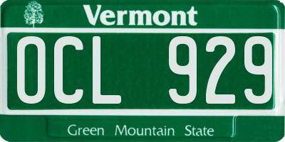 VT license plate OCL929