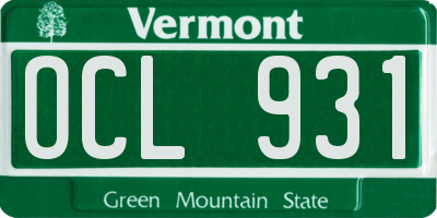 VT license plate OCL931