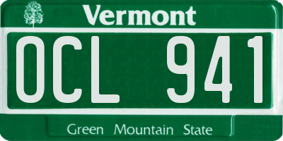 VT license plate OCL941