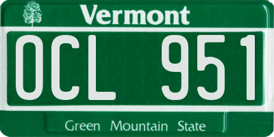VT license plate OCL951