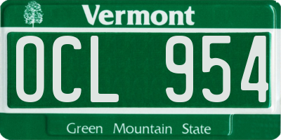 VT license plate OCL954