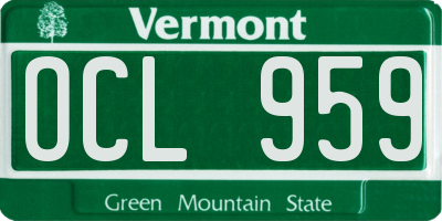 VT license plate OCL959