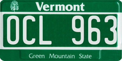 VT license plate OCL963